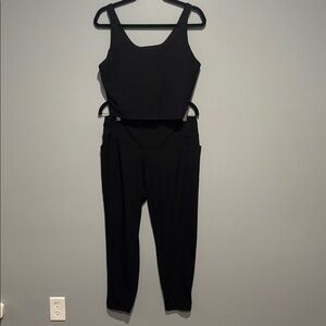 Ribbed Activewear Set - Black